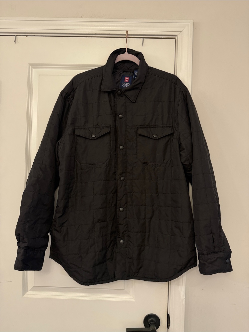 Chaps Men's Black Quilted Puffer Jacket